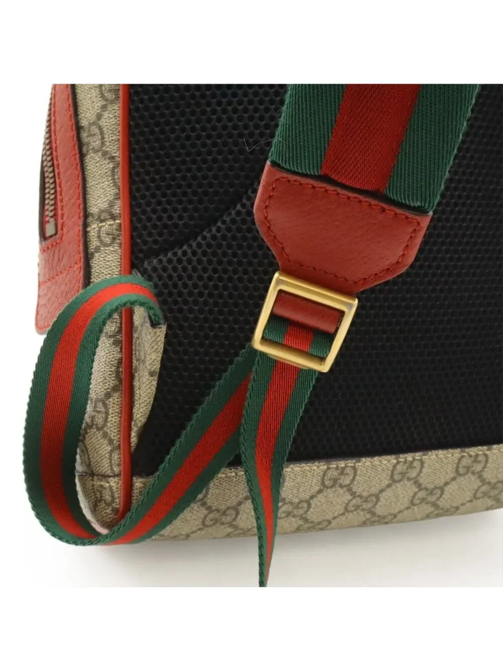 Gucci GG Supreme Bosco Applique Dog Backpack Leather Beige